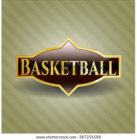 Basketball gold shiny emblem