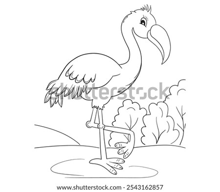 Flamingo Coloring Page 007 animals Coloring Page book