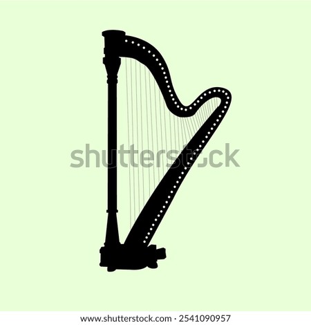 vector harp, traditional musical instrument, the origin of this musical instrument comes from ancient Egypt