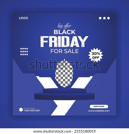 Super sale black Friday social media post design template or mouse online selling banner