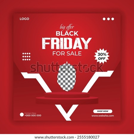 Super sale black Friday social media post design template or mouse online selling banner