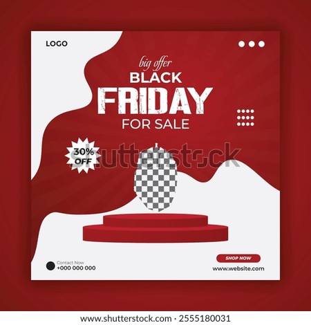 Super sale black Friday social media post design template or mouse online selling banner