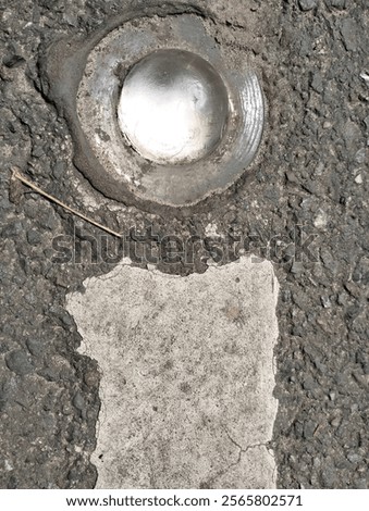 Similar – Image, Stock Photo Asphalted road with studded acoustic lane markings. Quiet country road in Spessart with verge