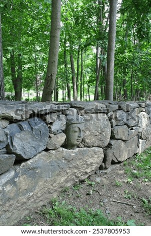 Similar – Image, Stock Photo Buddha sculpture on green nature and buddhist prayer flags