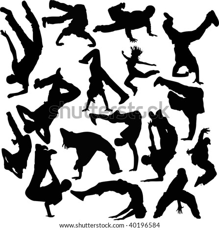 Free Breakdance Silhouettes Vector Art | Download Free Vector Art ...