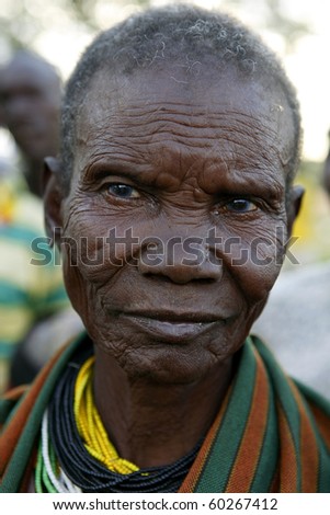 UGANDA - AUGUST 9: Elder of the Karamojong ethnic group, live in northeastern Uganda, is currently in the process of disarmament, August 9, 2010 in Karamoja, Uganda