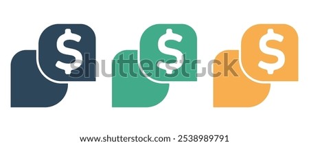 comments dollar with various colors