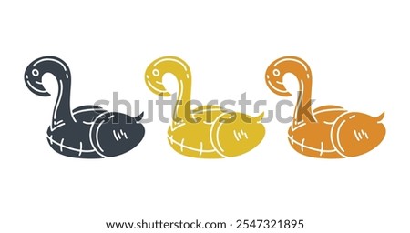 duck buoy icon set eps 10