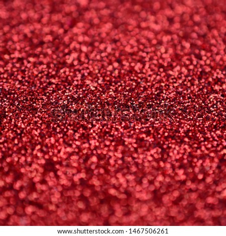 Crimson red decorative sequins. Background image with shiny bokeh lights from small elements Imagine de stoc © 