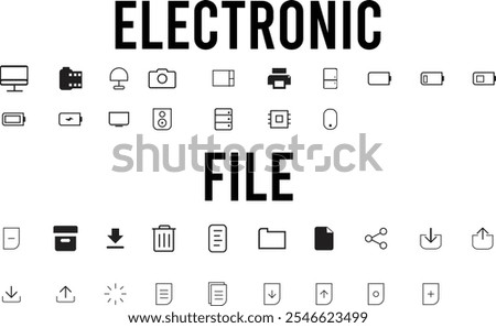 Vector Stroke icons Editable design (Electronic and file)