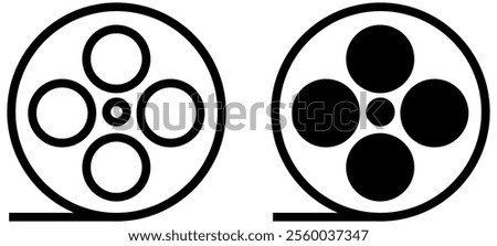 Editable film reel, movie roll vector icon. Movie, cinema, entertainment. Part of a big icon set family. Perfect for web and app interfaces, presentations, info graphics, etc