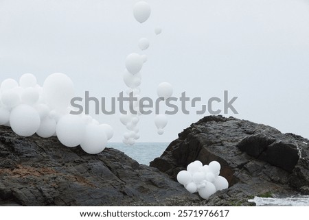 Similar – Image, Stock Photo Rocky coast among tranquil ocean water in sunny day