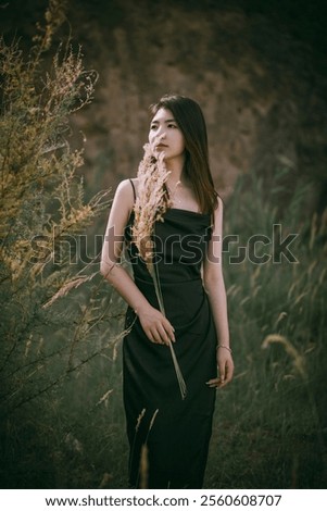 Similar – Image, Stock Photo Single reed grass on a cold sunny winter day at the lake