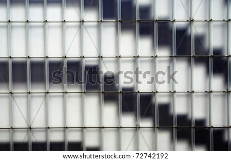 transparent black and white facade with staircase