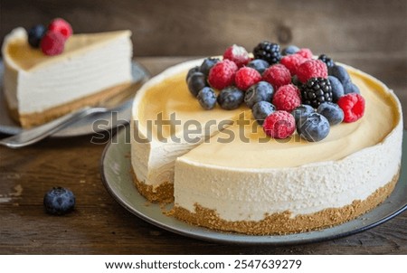 Similar – Foto Bild Käsekuchen oder Käsesahnetorte