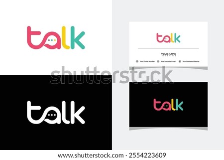 Letter Talk Color full vector Logo Icon Viral Podcast Chat Bubble. logo and business card