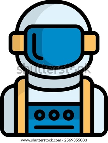 Astronaut Icon Lineal Color Vector Illustration