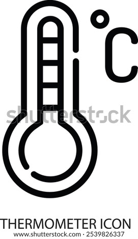 Thermometer icon. Hot, cold temperature vector. Warm, freeze weather. Celsius, Fahrenheit degree.