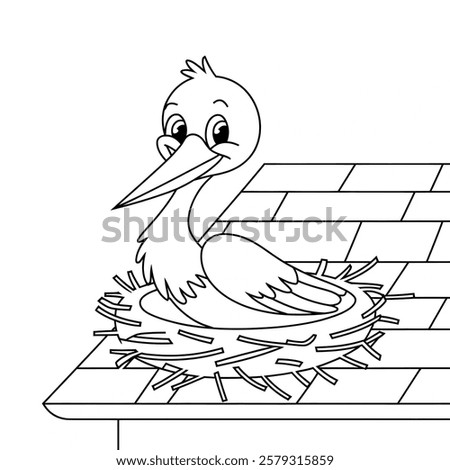 Similar – Image, Stock Photo a stork sits in the snowy eyrie