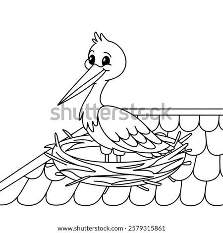 Similar – Image, Stock Photo a stork sits in the snowy eyrie