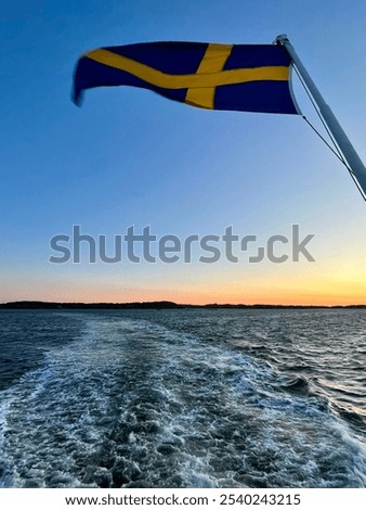 Similar – Image, Stock Photo Scenic sunset over waving sea