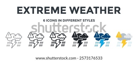 Extreme Weather Icon In Different Style Vector Illustration. Designed In Thin Line, Regular Line, Bold Line, Glyph, Color Fill, And Flat Style Can Be Used For Web