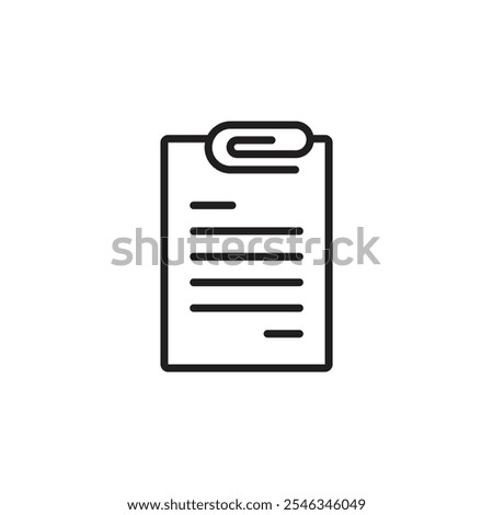 Attach Document thin line vector icon