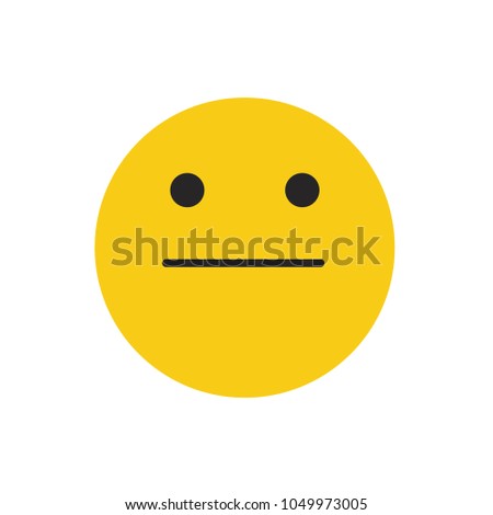 Expressionless Face Straight Face Emoji vector illustration.