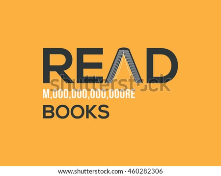 Read more books card design. More word written in the numerical number format. Vector illustration for bloggers and social media managers.