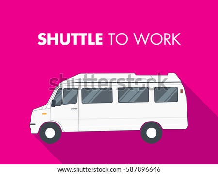 vector illustration of Shuttle bus. Tempo traveller concept. Transportation idea. Commute to work.