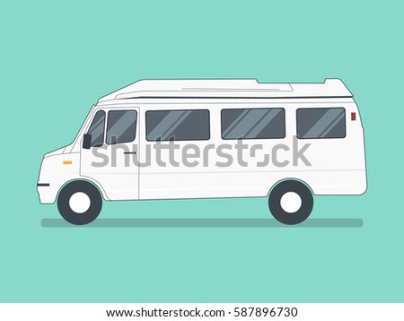 vector illustration of Shuttle bus. Tempo traveller concept. Transportation idea.