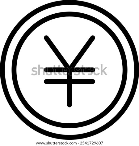 Minimalist Icon - Yen Sign Symbol