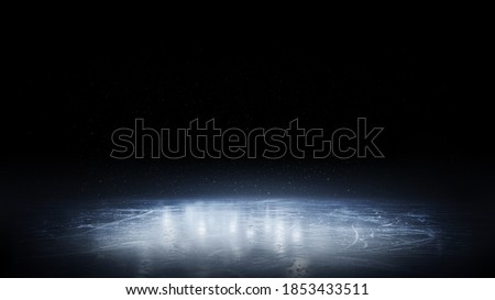 Ice. Beautiful ice background. Realistic ice and snow on dark background. Winter background. Reflection. 3D rendering