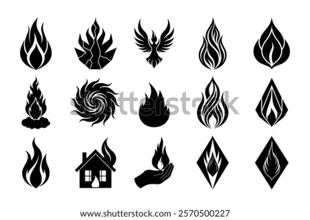 Icon for fire,camp fire icon,fire icon, vector set