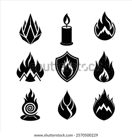 Icon for fire,camp fire icon,fire icon, vector set