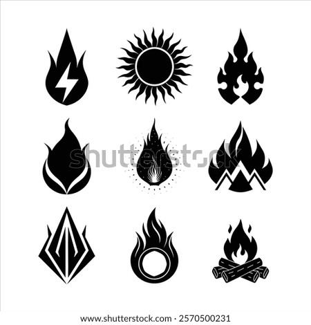 Icon for fire,camp fire icon,fire icon, vector set