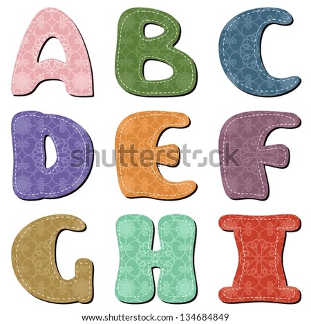 Scrapbook Alphabet Stock Vector Illustration 134684849 : Shutterstock