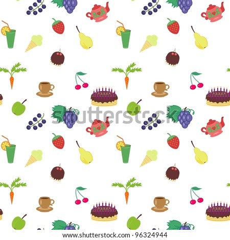 seamless background with food and drinks