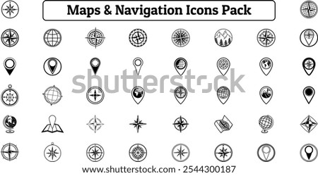 Maps, Navigation and Direction Icons Pack