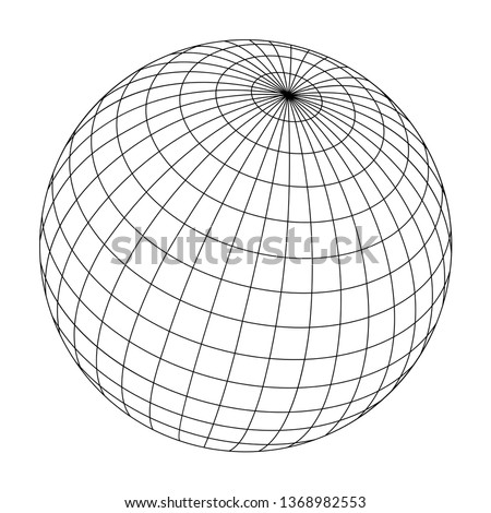 wired sphere frame illustration / black