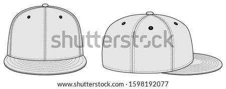 Baseball cap template vector illustration / white