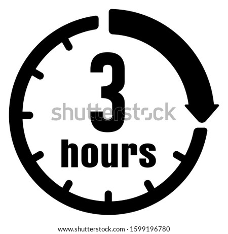 Timer, clock vector icon illustration ( 3  hours )