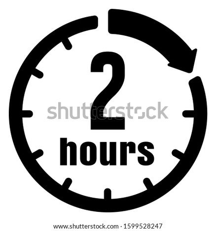 Timer, clock vector icon illustration ( 2 hours )