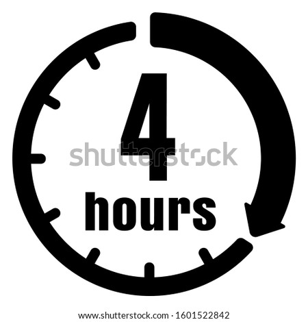 Timer, clock vector icon illustration ( 4 hours )