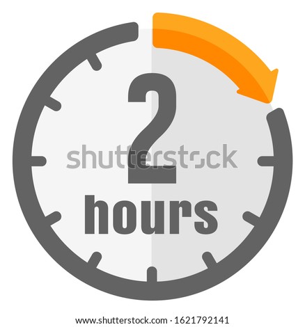 Timer, clock vector color icon illustration ( 2 hours )