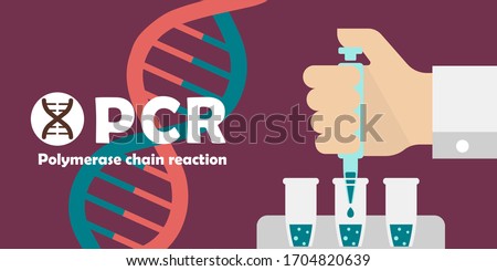 PCR (Polymerase chain reaction) test banner illustration / Novel coronavirus