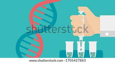 PCR (Polymerase chain reaction) test banner illustration / Novel coronavirus