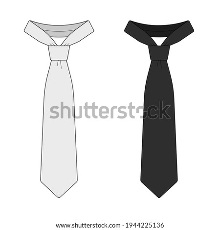 Men’s necktie template vector illustration set