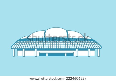 Tokyo landmark building  illustration | Dome stadium