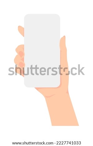 Illustration of holding a mobile phone ( mock up )